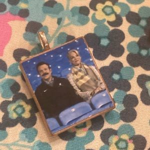 Scrabble tile necklace Ted Lasso scene homemade